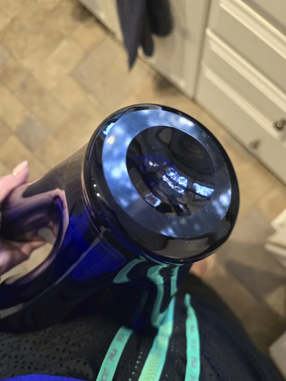 Cobalt Blue Hand-Blown Glass Vase - Decorative Home Accent